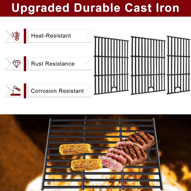 Charbroil Grill Replacement Parts - Cooking Grate & Heat Plate for 5 & 2 Burner Models | Durable Steel