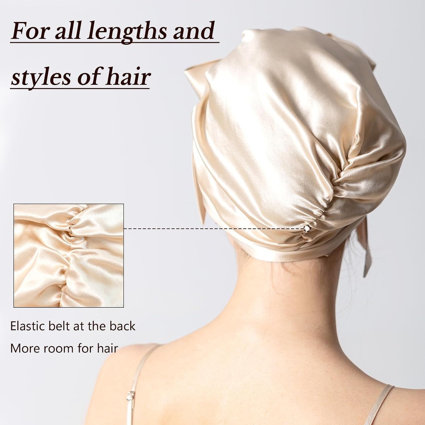 Mulberry Silk Bonnet for Sleeping | 22 Momme Grade-6A Hair Wrap for Short & Long Curly Hair