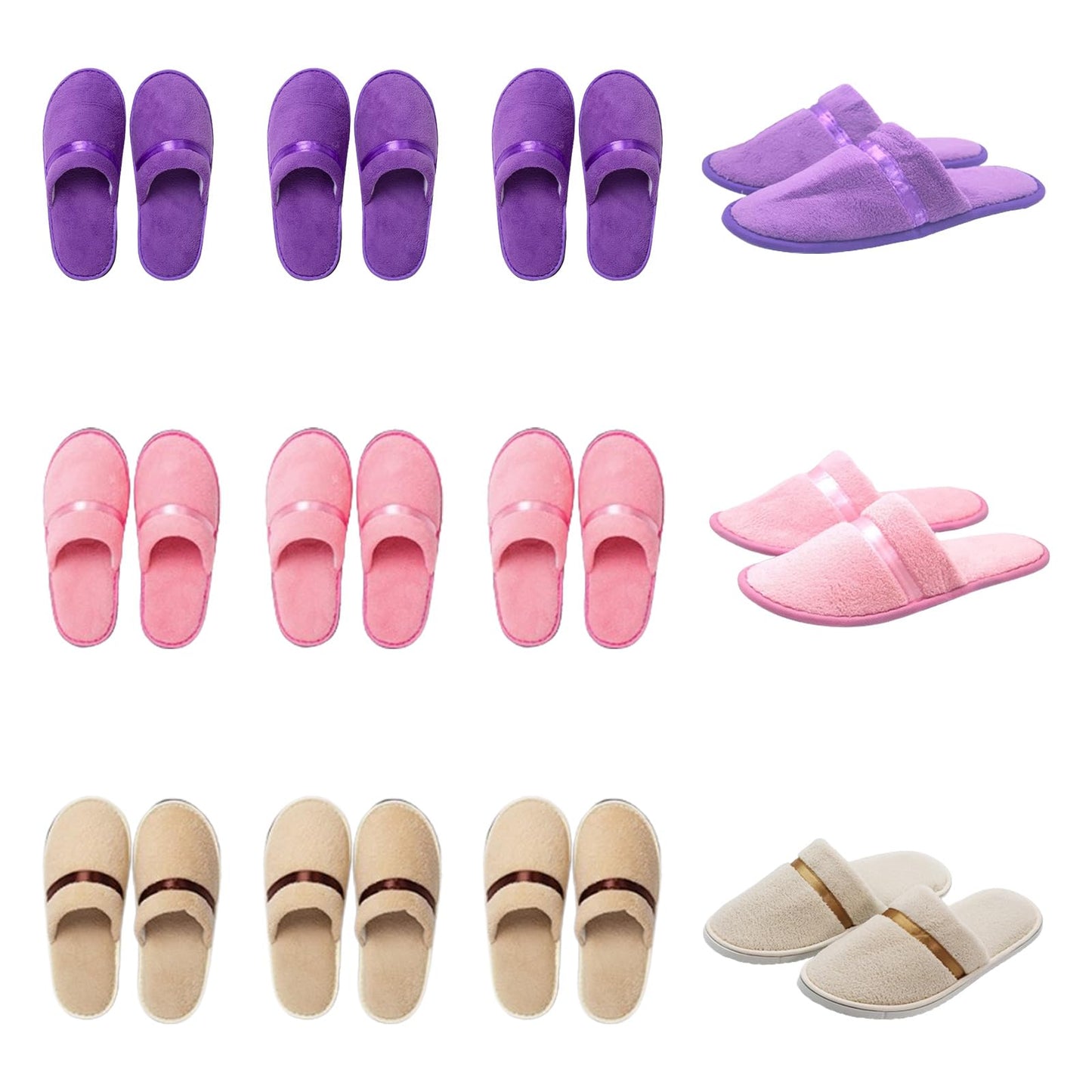 Hyuetrsa 12 Pcs Guest Slippers ,House Shoes for Guests Bulk Washable Non Slip Disposable Slippers Washable Closed Toe Soft Coral Fleece Hotel Slippers House, Indoor, Bathroom, Spas, Travel(US Women Size 11)