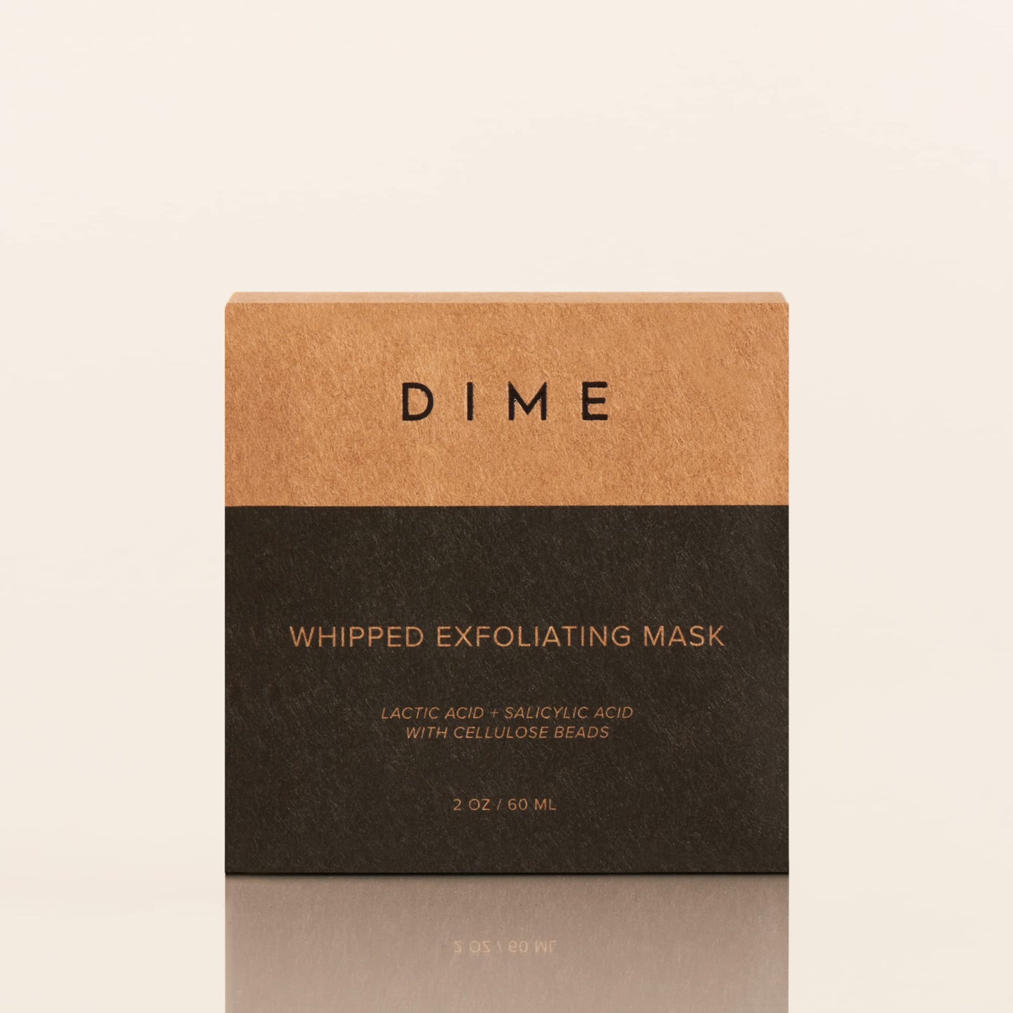 DIME Beauty Whipped Exfoliating Face Mask - Gentle Scrub with Salicylic Acid, Lactic Acid and 3-Size Cellulose Beads, Pore Cleansing, Smoothing Facial Exfoliator - 2 oz / 60 ml