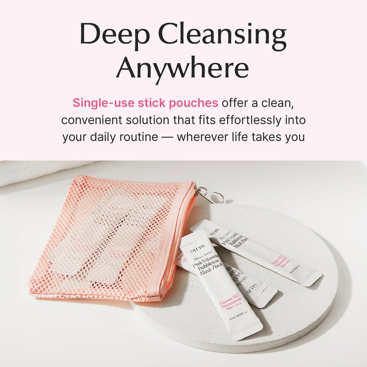 SU:M Micro-Active Pink Vitamin Bubbletox Mask Pack (14-Count) - Foaming Bubble Mask & Deep Pore Cleanser for Hydration with Fermented Pink Vitamin 12 - Korean Skin Care