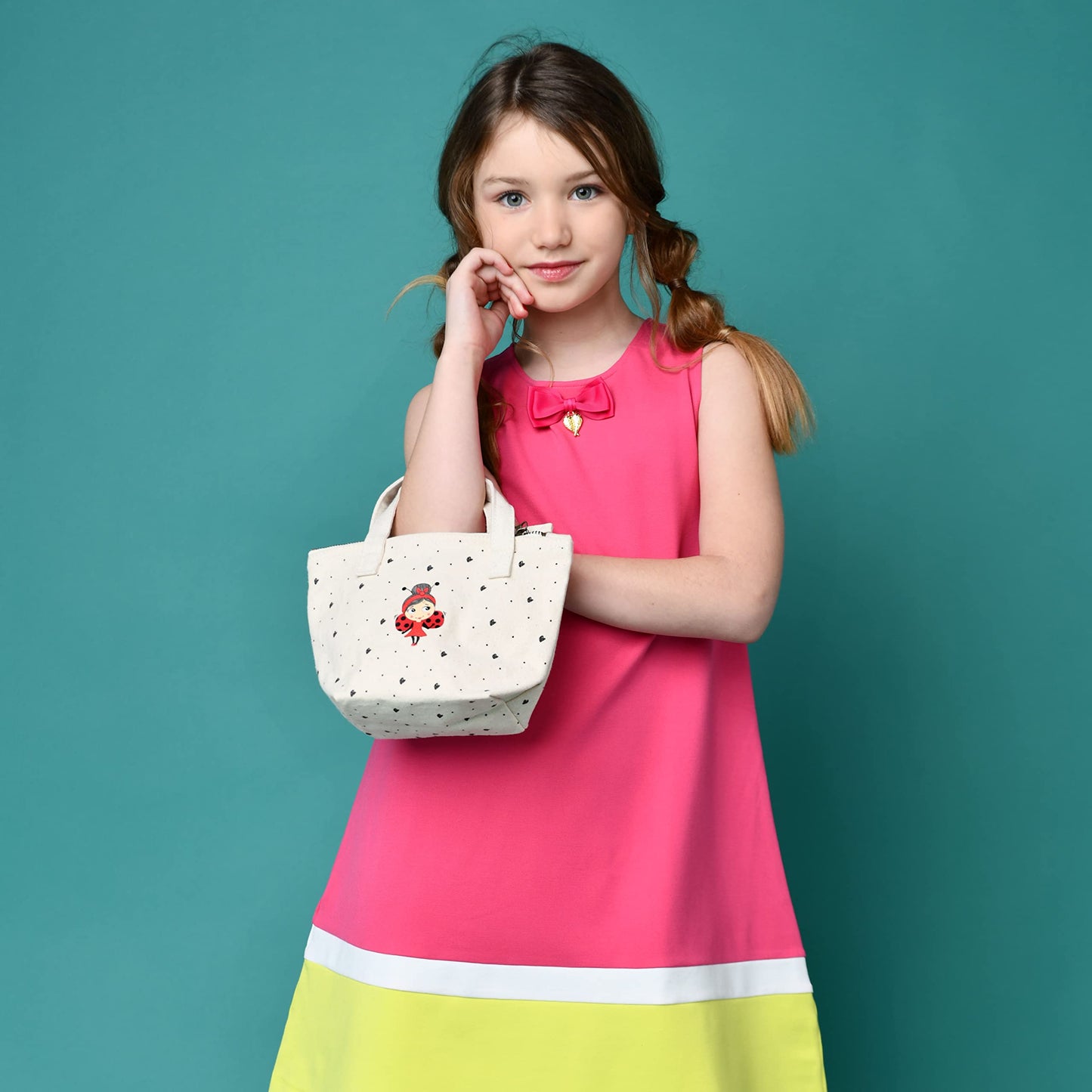 Miss Nella special edition GLAMOROUS PICKS kids makeup & nail polish set for little girls, Hypoallergenic, Dermatologically tested, Non toxic, Canvas cosmetic bag, washable
