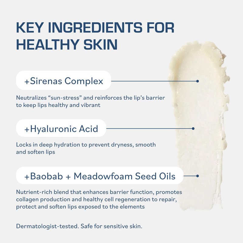 TERNS Everyday Lip Balm | Hyaluronic Acid + Baobab & Meadowfoam Oils, Algae-Powered Sirenas Complex OS, Refreshing Mint, Non-Sticky Cushion Glide, Cruelty-Free