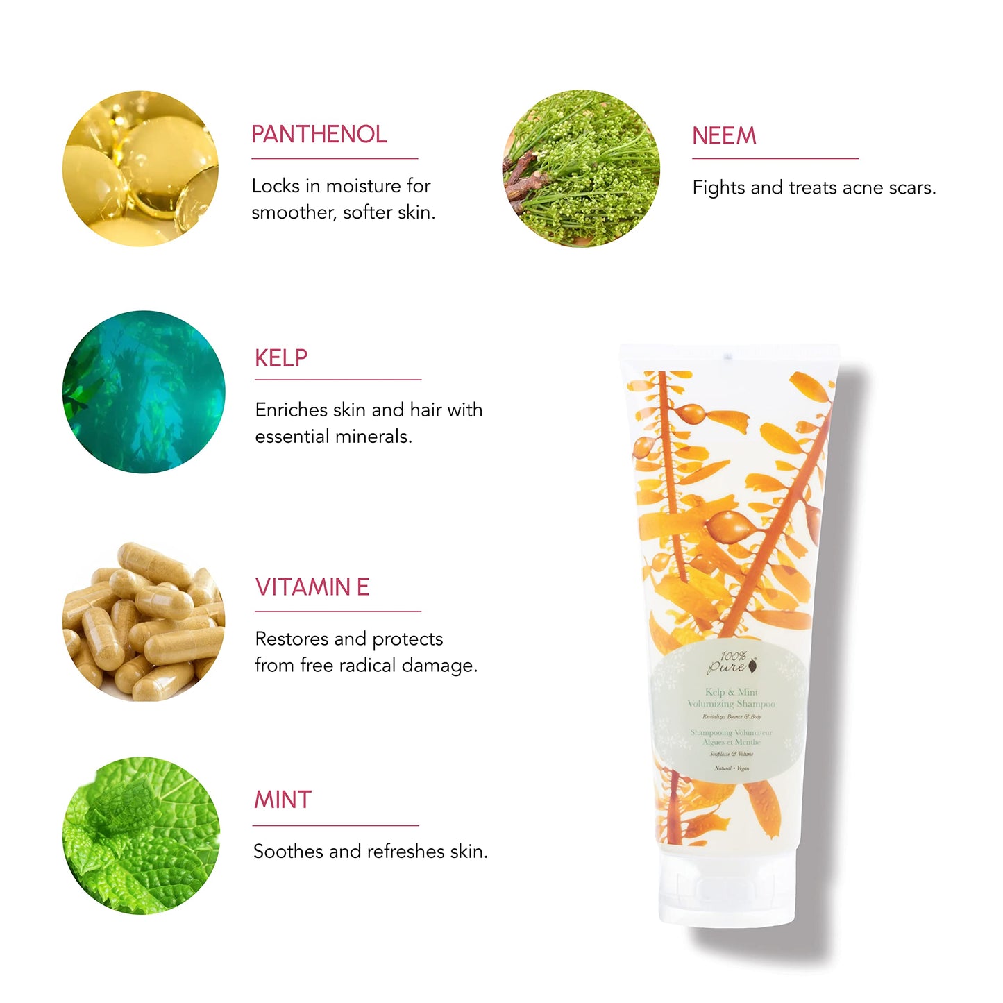 100% PURE Kelp & Mint Volumizing Shampoo