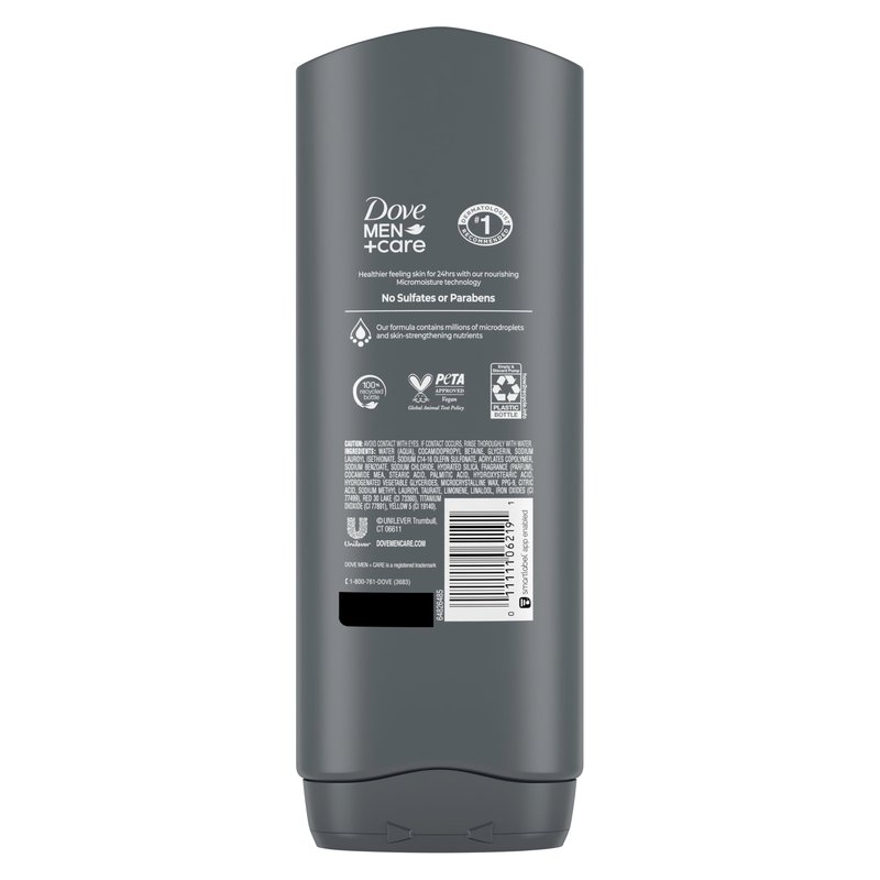 Dove Men+Care Men 4 Count Exfoliating Deep Clean Body & Face Wash For Men with 24-Hour Nourishing Micromoisture Technology 18 oz