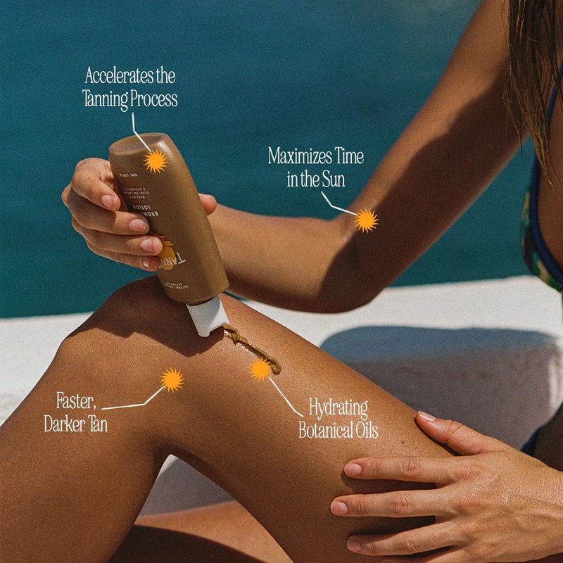 Browning Lotion | Sun Tanning Accelerator with Kukui Nut, Argan & Coconut Oils - Botanical Formula for Deep Dark Tan - 150 mL