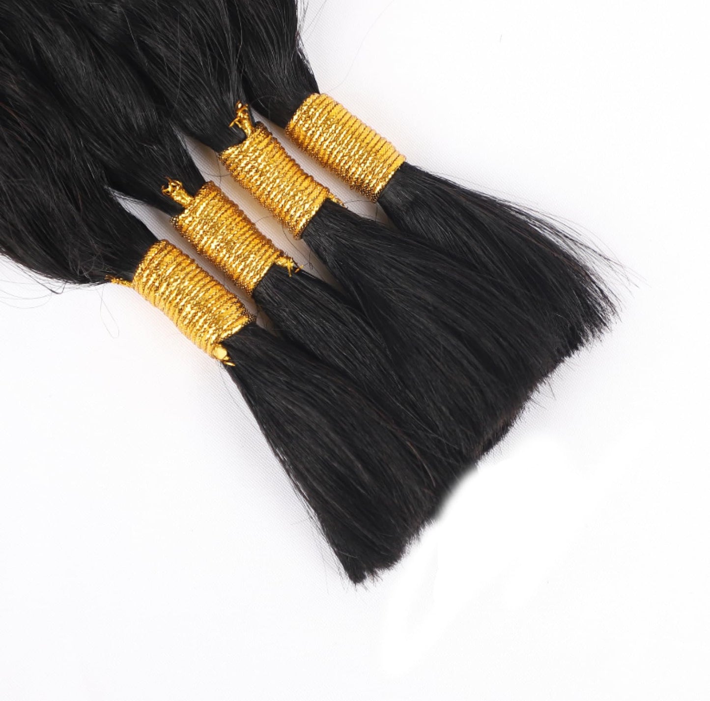 Wet and Wavy Human Braiding Hair No Weft Super Wavy Bulk Human Hair For Boho Braids 100g (1Pack-4PCS) 100% Virgin Human Hair Super French Micro Braiding Bohemian Braids (Super Wavy（#1B), 16 Inch)