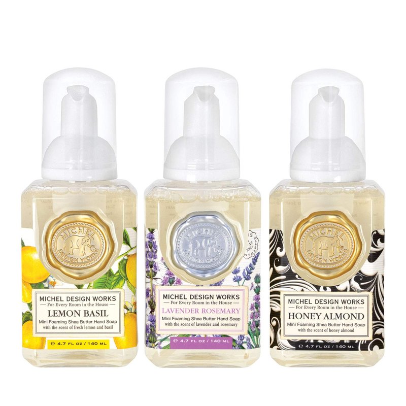 Michel Design Works Wintertime Whimsy Mini Foaming Soap 3-Pack Set (Nutcracker Suite, Winter Woodland, Peppermint)