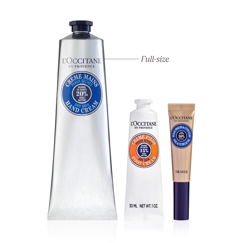 L'OCCITANE Nourishing Mani-Pedi Gift Set: Best Gift Set with Nourishing Shea Hand & Foot Cream, Softening Cuticle Oil