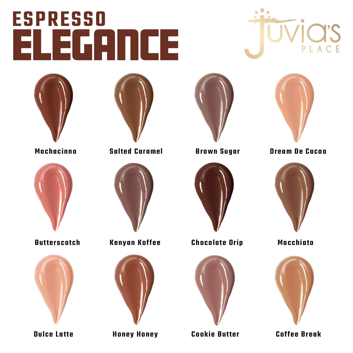 Juvia's Place Coffee Shop Lip Gloss - Cream de Cacao - Hydrating Butter Lip Gloss for Women, Long-Lasting Shine, Moisturizing Glass-like Finish, Plumping Non-sticky, Suitable for every vibe