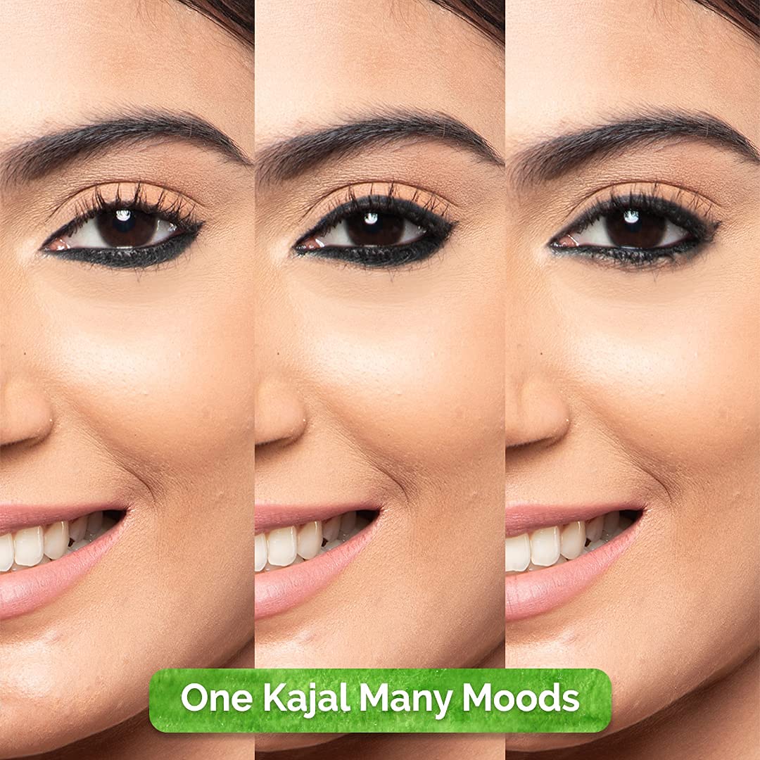 MAMAEARTH Charcoal Black Kajal with Vitamin C & Chamomile, 0.35g