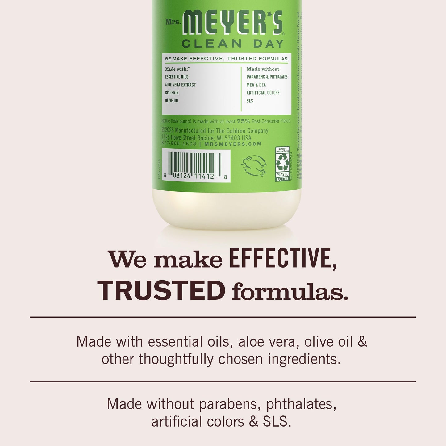 Mrs. MEYER'S Fresh Cut Grass Liquid Hand Soap, 12.5 FL OZ (Pack of 4)