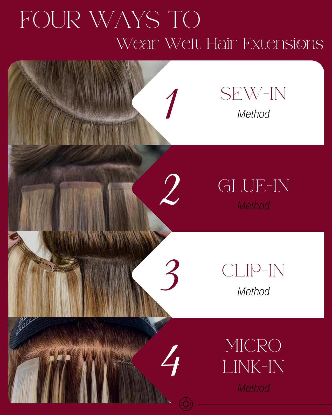 Moresoo Sew in Hair Extensions Real Human Hair Remy Medium Brown with Platinum Blonde Highlight Straight Weft Hair Extensions for Women Natural Blend 14 inch 100G