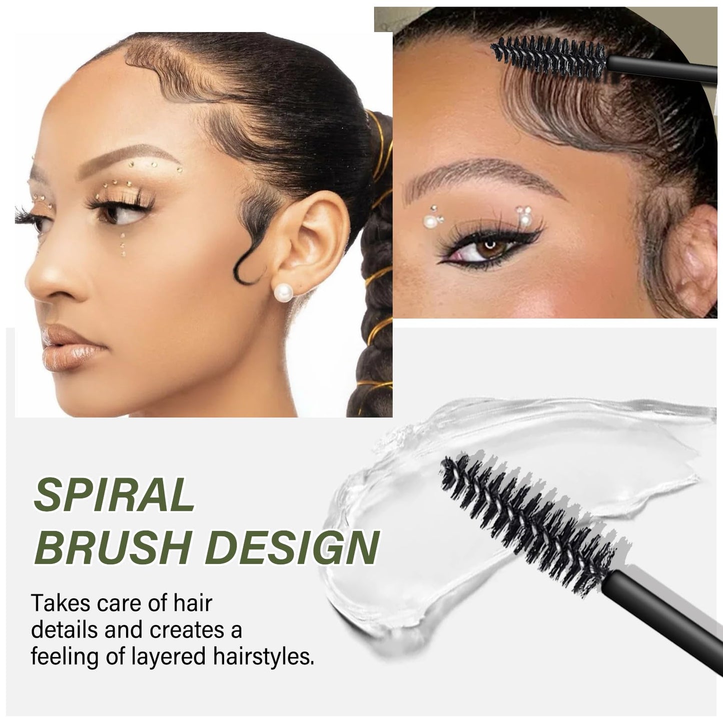 AFGHOUZ Dual-Ended Hair Finishing Stick, Flyaway Hair Tamer Stick, Clear Hair Styling Gel Stick Fix Irregular Hair, Small Broken Hair, Refreshing Not Greasy