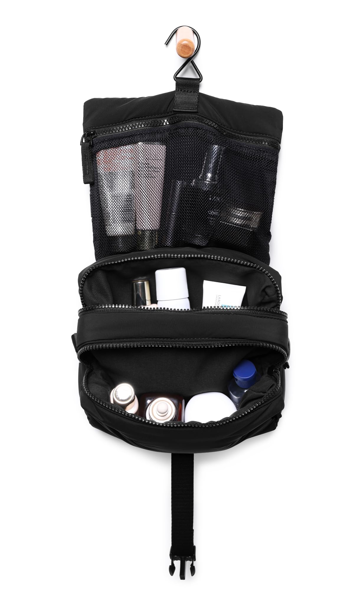ODODOS Hanging Travel Toiletry Bag, Cosmetic Makeup Organizer with Removable Strap Padding Storage Wash Bag