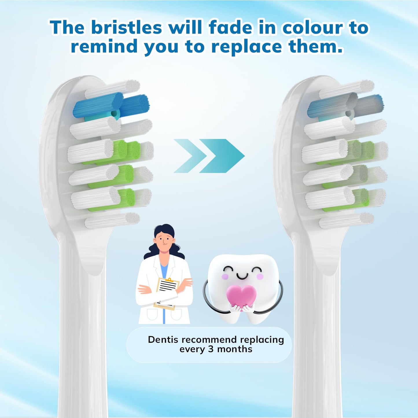 6 Pack Replacement Replacement Brush Heads for 𝗪𝗮𝘁𝗲𝗿𝗽𝗶𝗸 𝐒𝐨𝐧𝐢𝐜-𝐅𝐮𝐬𝐢𝐨𝐧 Flossing Toothbrush Compatible with Sonic Fusion SF01/SF02 and Sonic Fusion 2.0 SF03/SF04- White with Caps