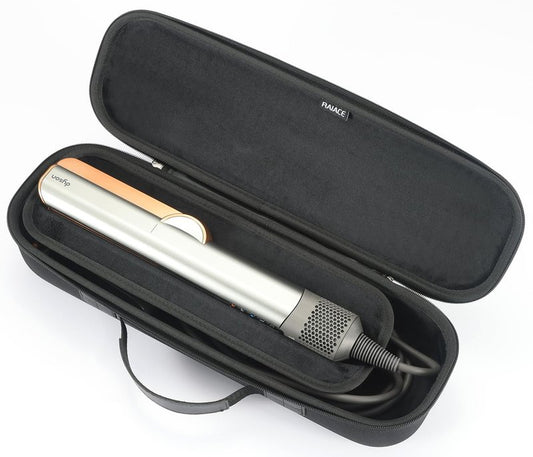 RAIACE Hard Storage Case Compatible with dyson Airstrait Straightener, Travel Carrying Bag. (case only). - Black(Black Lining)
