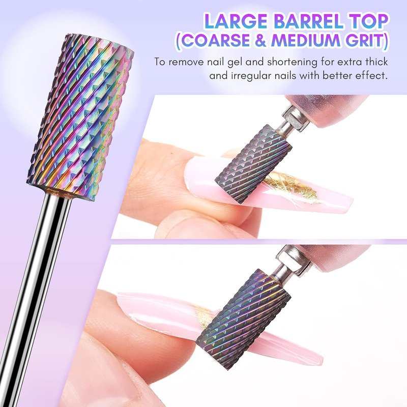 Makartt 7Pcs Nail Drill Bit Set - Tungsten Carbide Bits for Acrylic & Gel Nail Removal | Professional Nail Care Tools