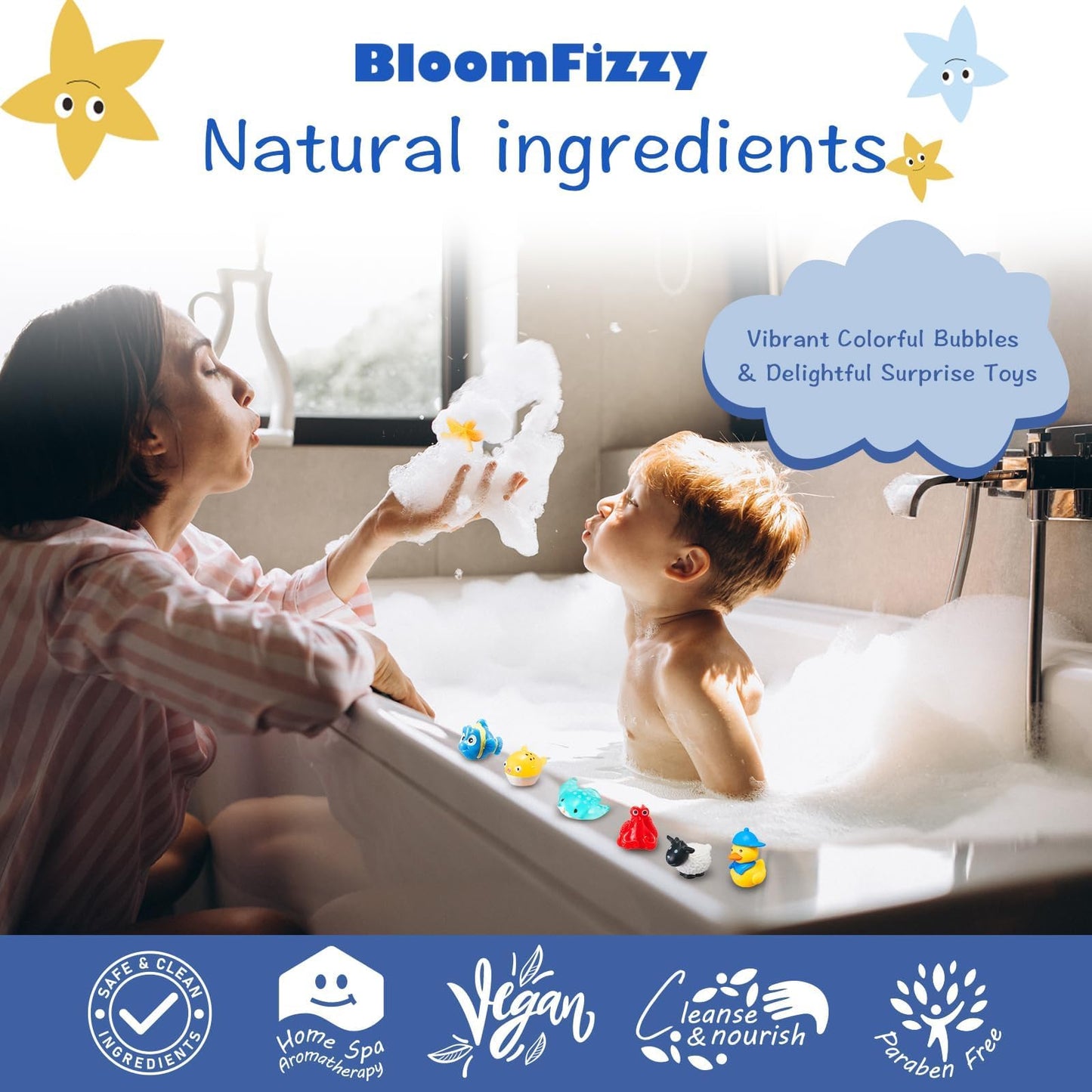 30 Kids Bath Bombs with Surprise Inside – Gift Set with 30 Unique Land & Sea Animal Toys, Fun, Educational, and Child-Safe Natural Bath Bombs with Toys, Great Gift for Kids’ Birthdays & Christmas