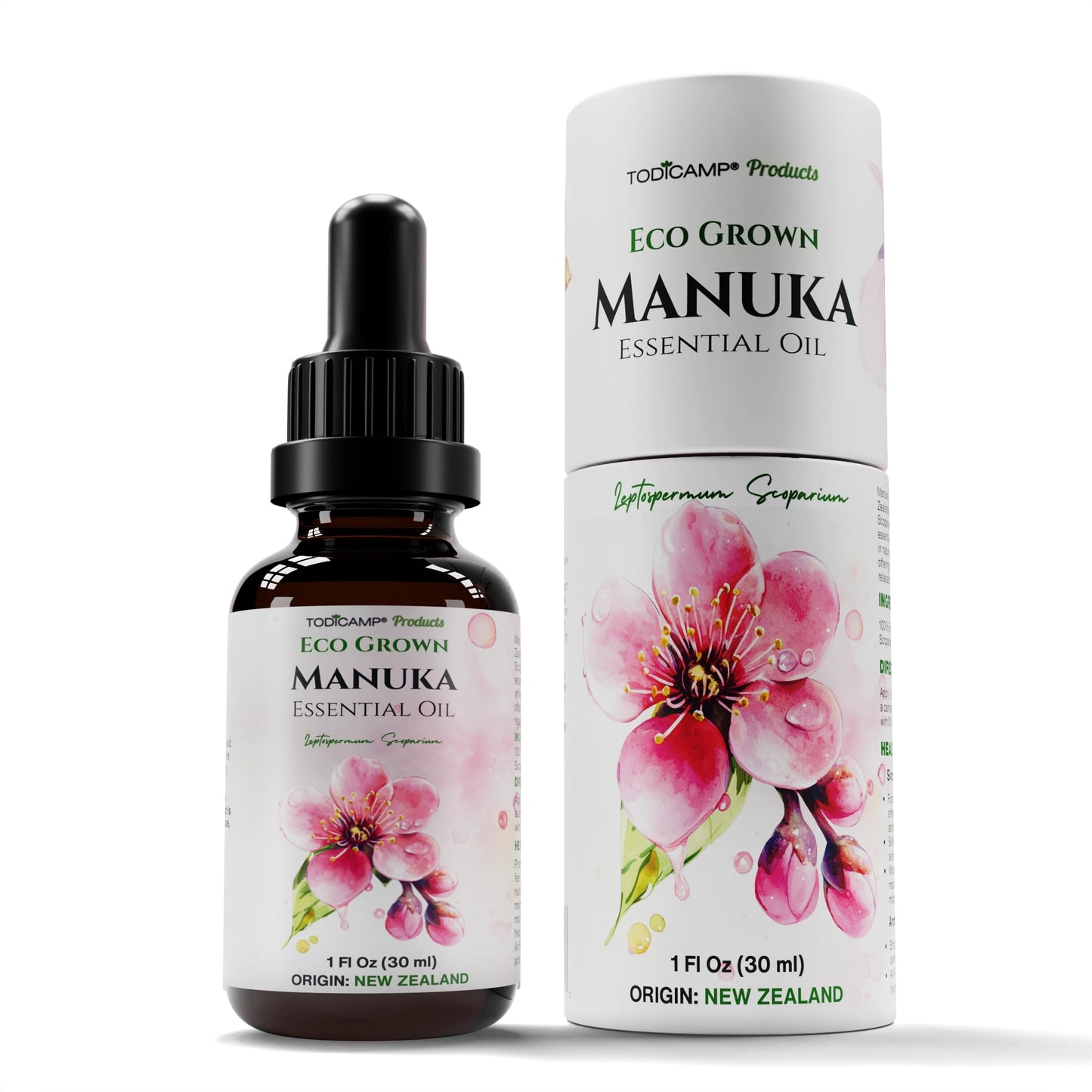 TODICAMP 100% Pure Manuka Oil from New Zealand | Therapeutic-Grade Essential Oil for Wound Care, Skin Soothing, Nail & Scalp Health