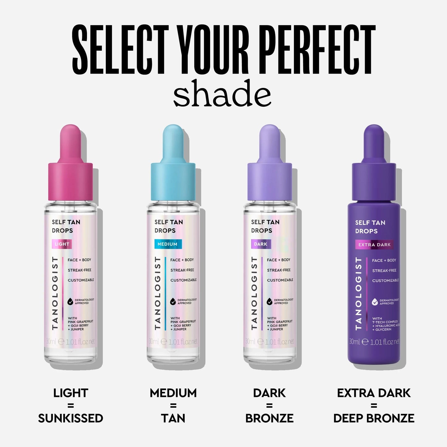 Tanologist Face and Body Drops - Illuminating Self Tan Drops, Vegan and Cruelty Free