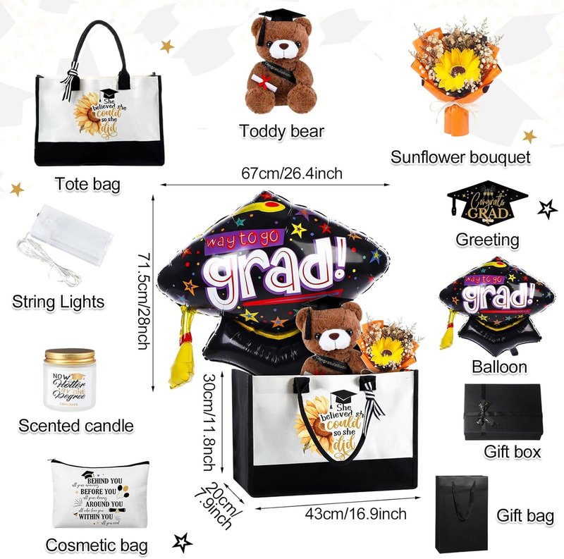 Graduation Gifts for Women | 10-Pc Gift Basket for Class of 2026 | Perfect for Daughters, Sisters & Friends