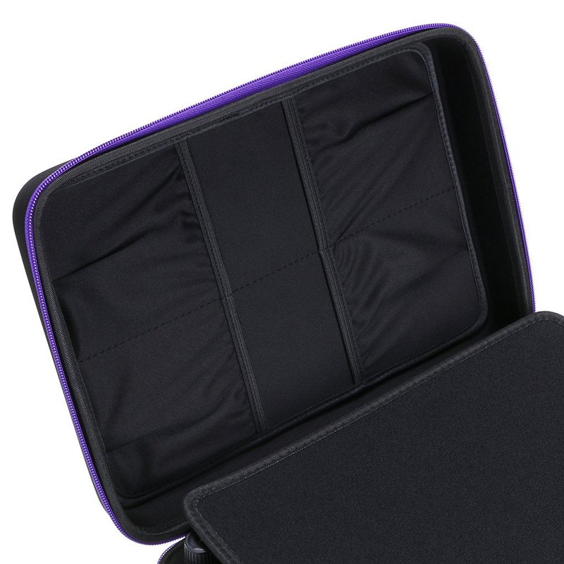 Hipiwe 70 Essential Oils Carrying Case Holds 5ml, 10ml, 15ml Bottles Hard Shell Exterior EVA Essential Oils Storage Organzier Bag with Foam Insert and Carrying Handle, Purple