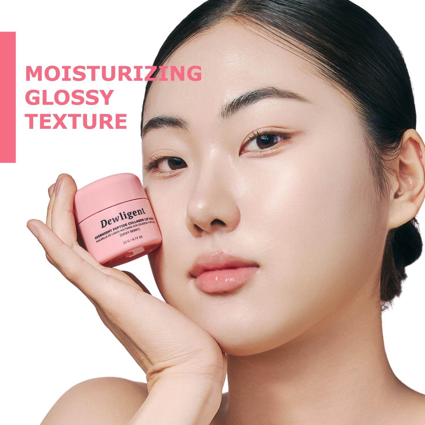 Dewligent Overnight Peptide Collagen Lip Mask - Korean Sleeping Lip Mask, Peptide, Collagen, Moisturizing, Nourishing Treatment for Dry Flaky Lips (22g/0.77oz)