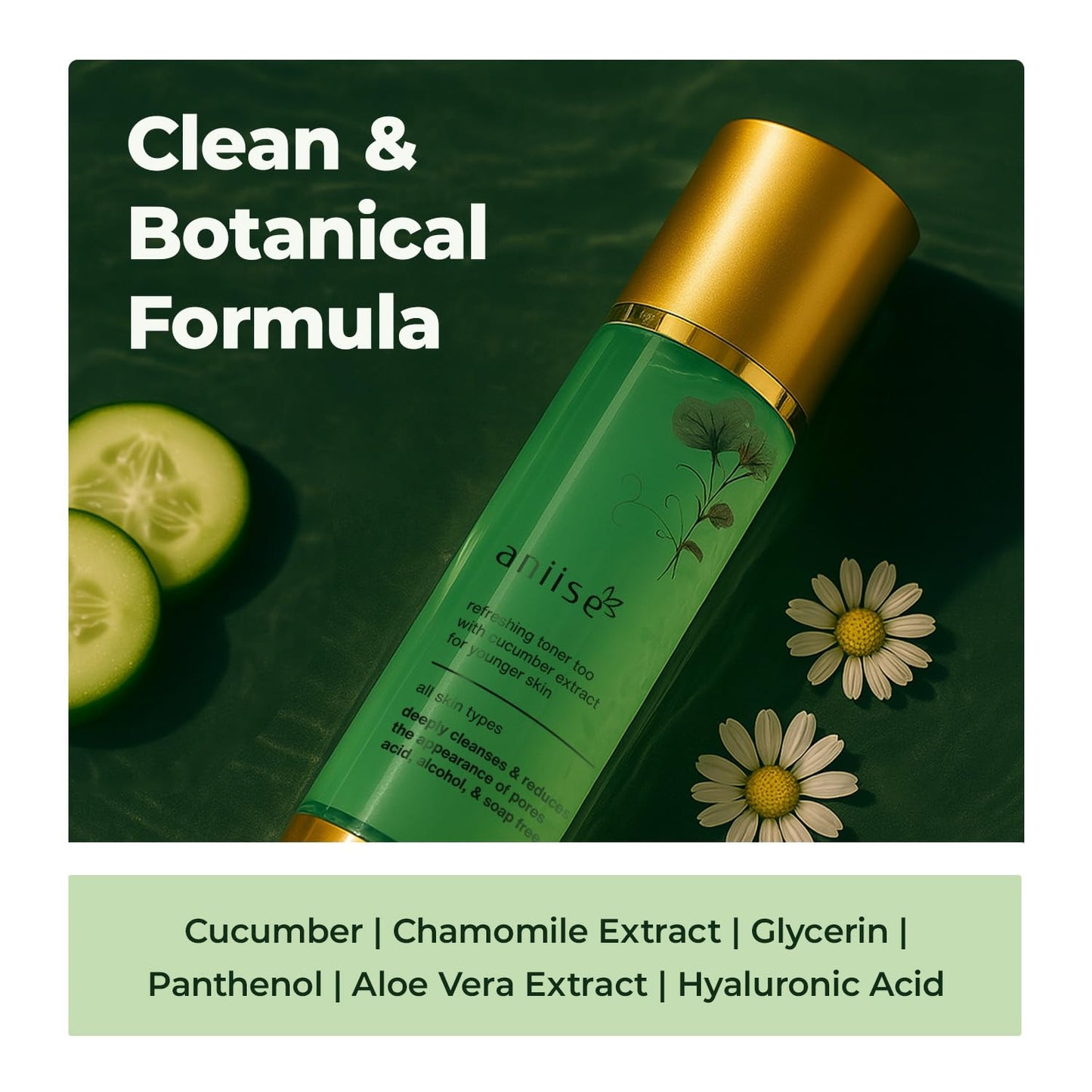 Refreshing Cucumber Extract Face Toner | 4 fl. Oz | Deep Cleansing, Hydrating, and Pore Reducing Tonic for All Skin Types – Alcohol-Free, Paraben-Free, Sulfate-Free, Vegan