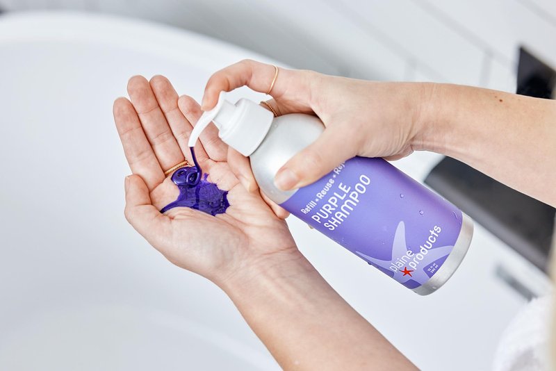 Plaine Products Eco Friendly Purple Shampoo, Cherry Almond, 10 oz. Bring out the Best and Brightest Shades of Blonde, Silver, and Grey Hair!