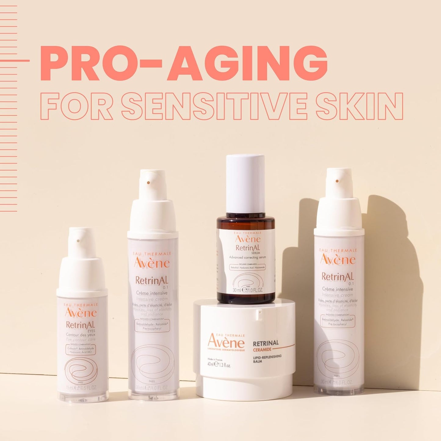 Avene RetrinAL 0.1 Intensive Cream - Retinaldehyde Anti-Aging Treatment | Brighten & Rejuvenate Skin, 1.01 Oz (Pack of 2)