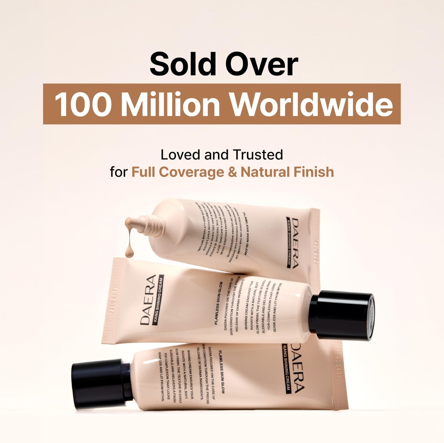 DAERA Full Coverage BB Cream Tinted Moisturizer Foundation, Flawless Glass Skin Makeup, Instant Radiance for Uneven Skin, Long Lasting Lightweight Hydrating, Self Adjusting Shade (Neutral), 1.35 fl oz