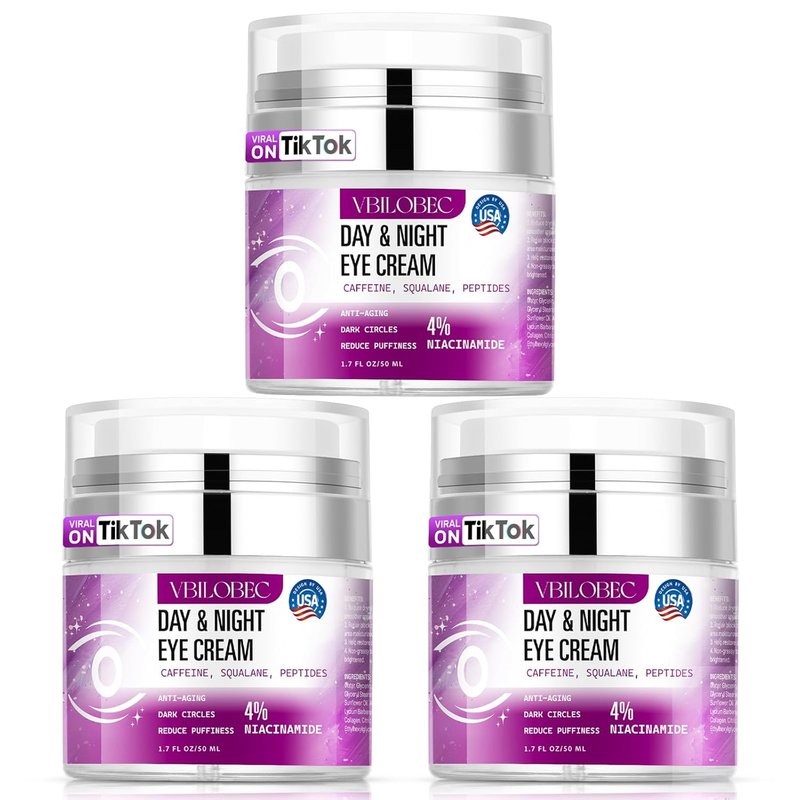 Caffeine Eye Cream - Anti-Aging Formula for Dark Circles & Puffiness | 1.7 fl oz, Unisex, 3-Pack