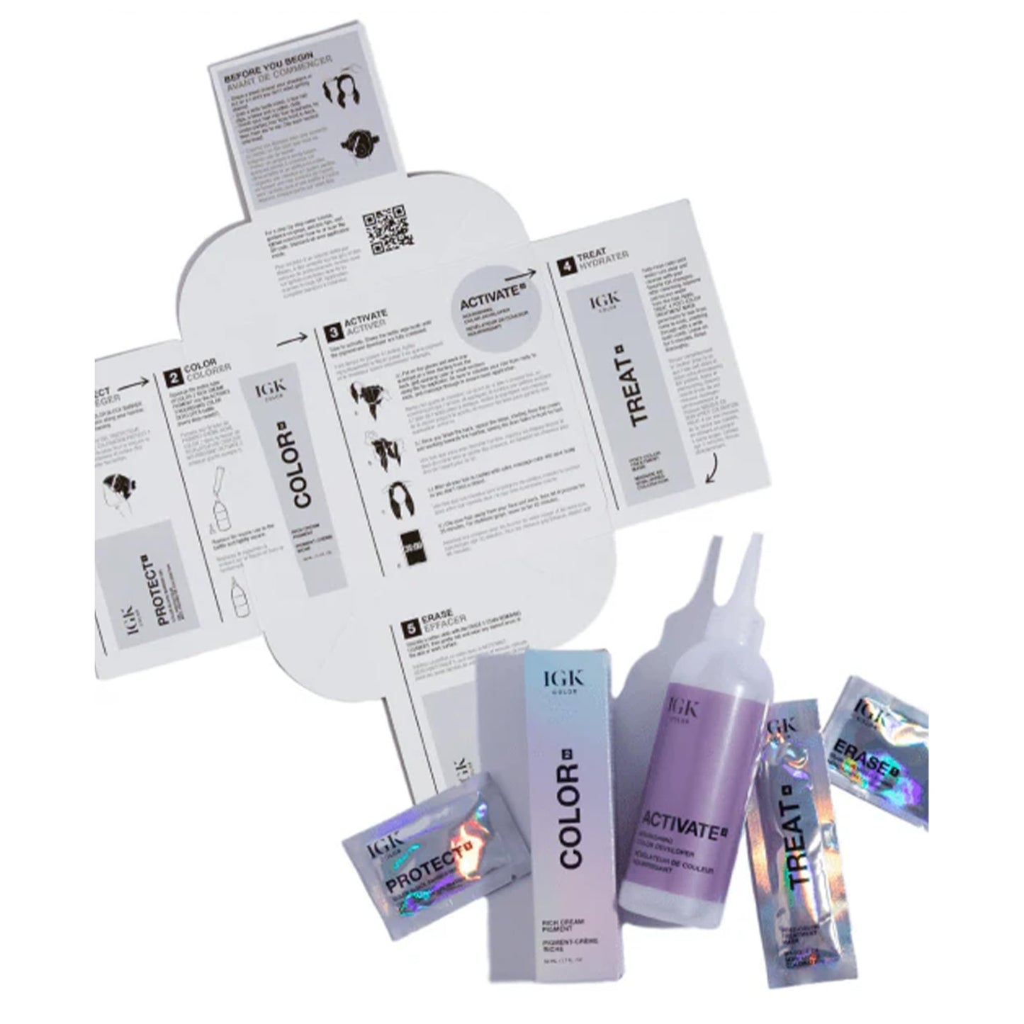 IGK Permanent Hair Dye Color Kit | 5GA 1-800 Espresso - Golden Ash Brown | 100% Gray Color Coverage + Strengthen + Shine | Ammonia Free