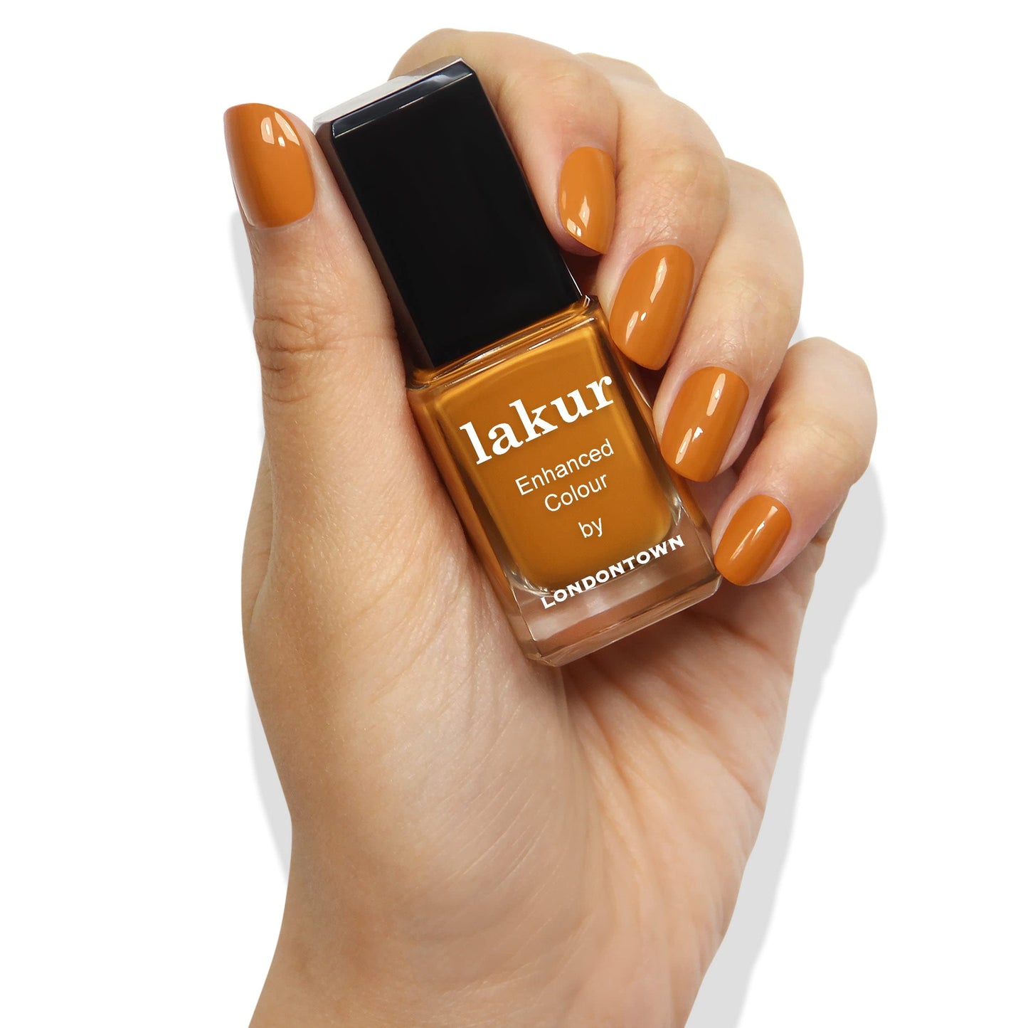 LONDONTOWN Lakur Nail Polish – Yellow & Orange Shades, Long-Lasting, Streak-Free, Chip-Resistant | 21+ Free Non-Toxic Vegan Nail Color, Strengthens & Hydrates Nails, 0.4 Fl Oz