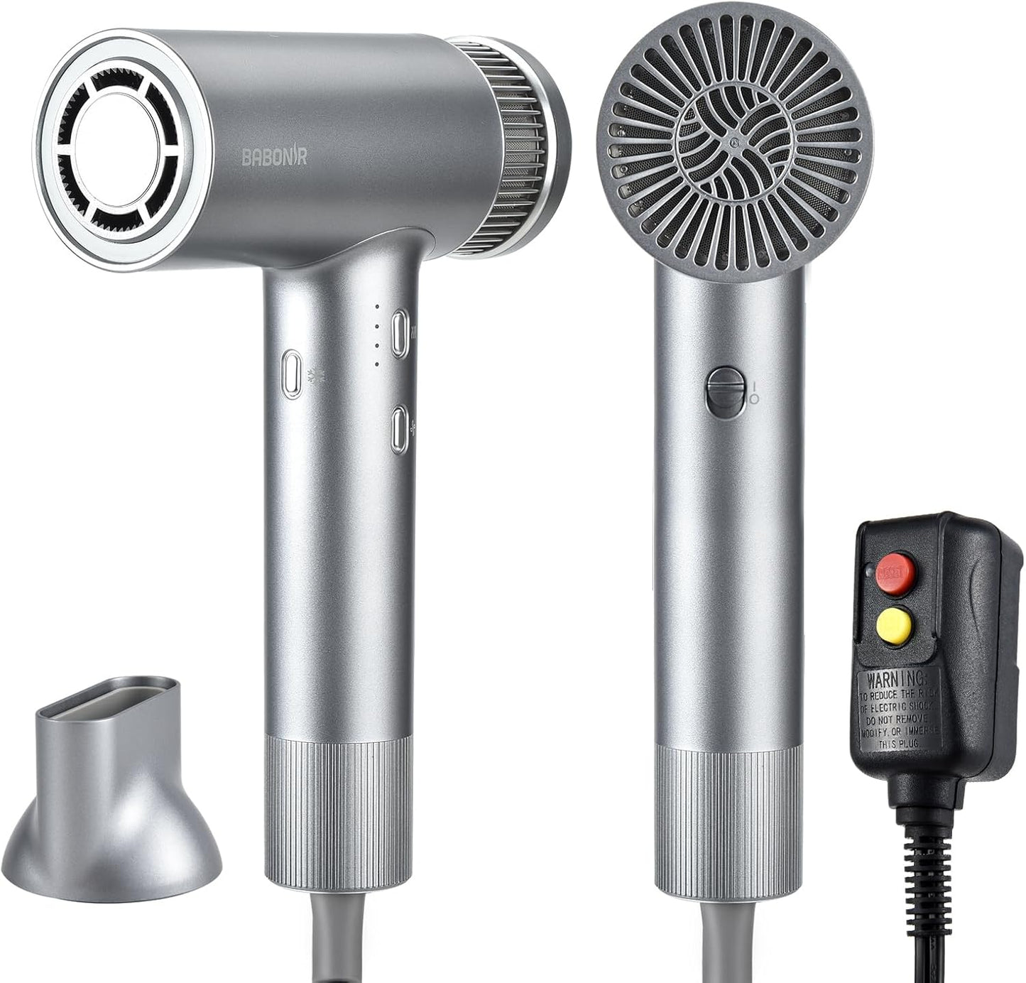 BABONIR High-Speed Hair Dryer - 120,000 RPM, 600 Million Negative Ions | Lightweight, Low Noise, Magnetic Nozzle