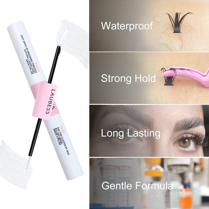 Lash Bond & Seal Clear Lash Glue - DIY Extensions (Waterproof, Long Lasting, Strong Hold 48-72 Hours)