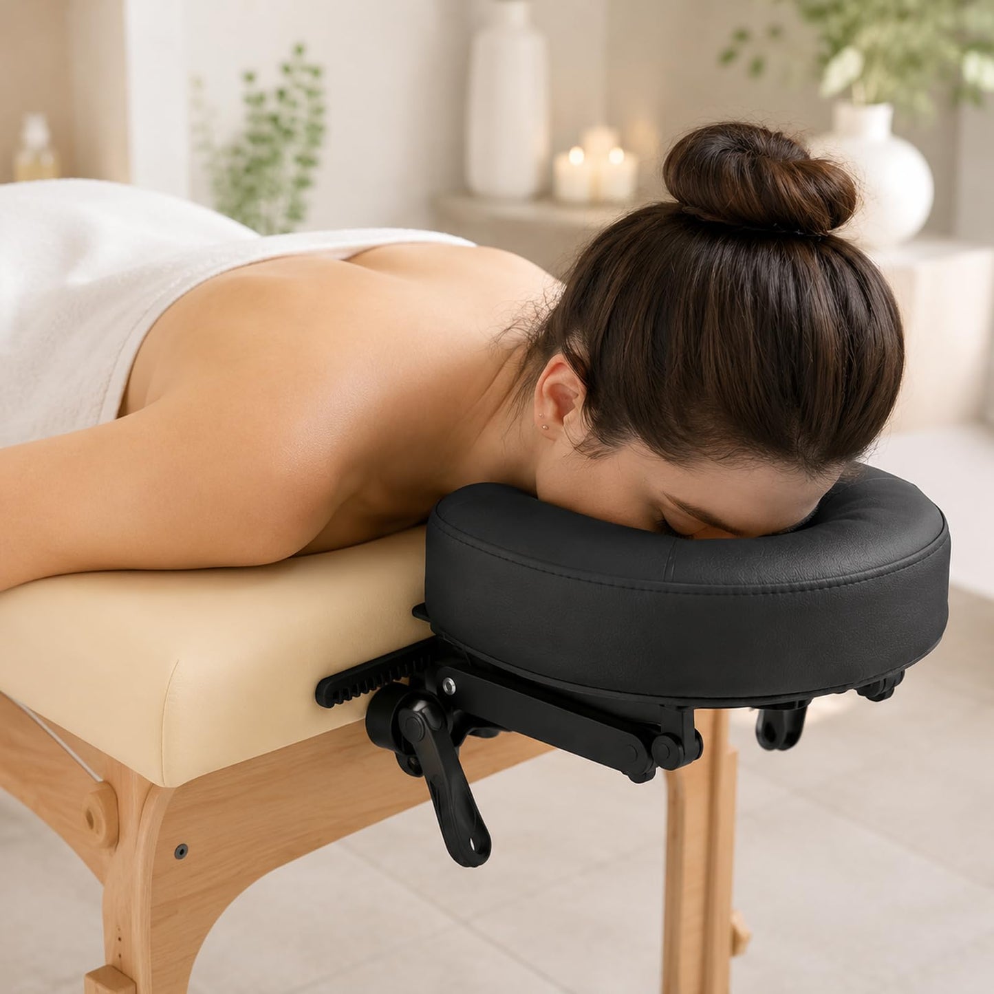 AYDZWJM Universal Massage Table Face Cradle & Cushion, Adjustable Massage Chair Spa Bed Headrest & Face Pillow Support, Elastic Memory Foam Face Pillow Set Massage Table Accessories Massage Equipment