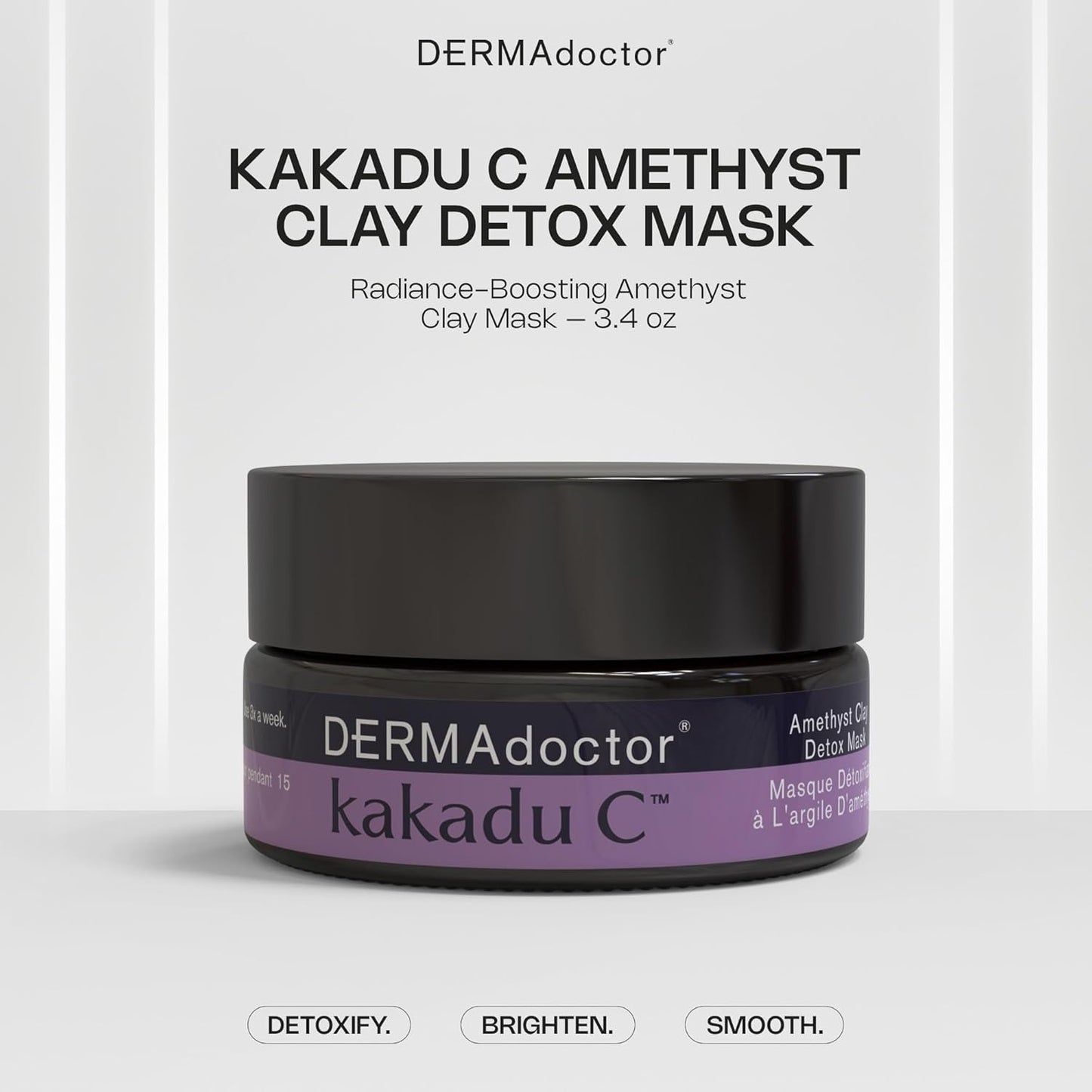 DERMAdoctor Clay Mask - Bentonite & Kaolin Clay Facial Detox | Pore Minimizer, Illuminator - 1.69 oz