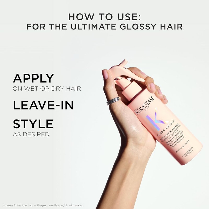 Kerastase Gloss Absolu Anti-Frizz Glaze Milk - Hydrating & Smoothing Treatment for Long Hair | Detangles & Protects from Heat
