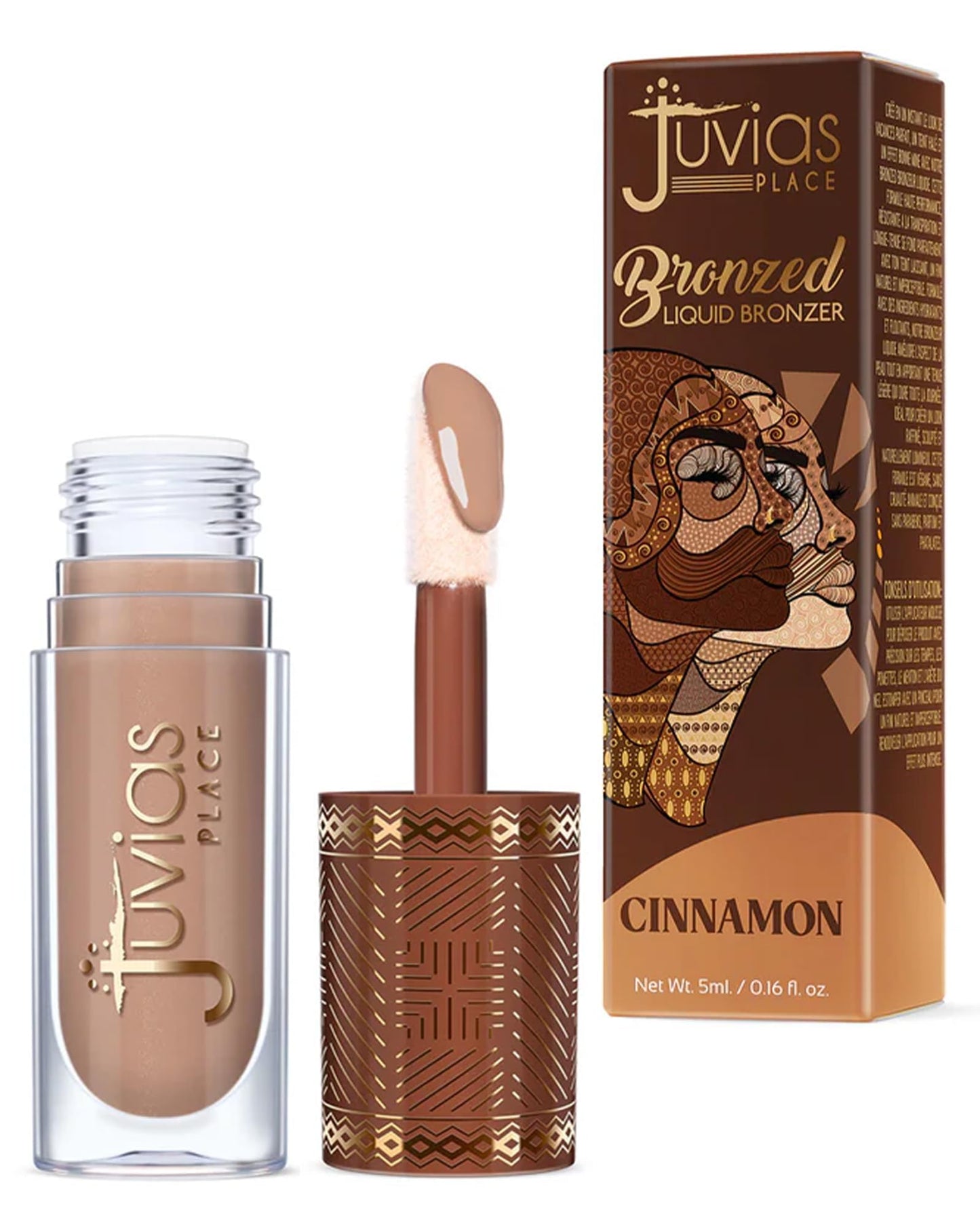 Juvia’s Place Bronzed Liquid Bronzer - Cinnamon - Liquid Bronzer for Face with Silky Blendable Texture - Buildable Coverage for Natural Contour & Dimension - Easy-to-Blend, Patch-Proof Formula