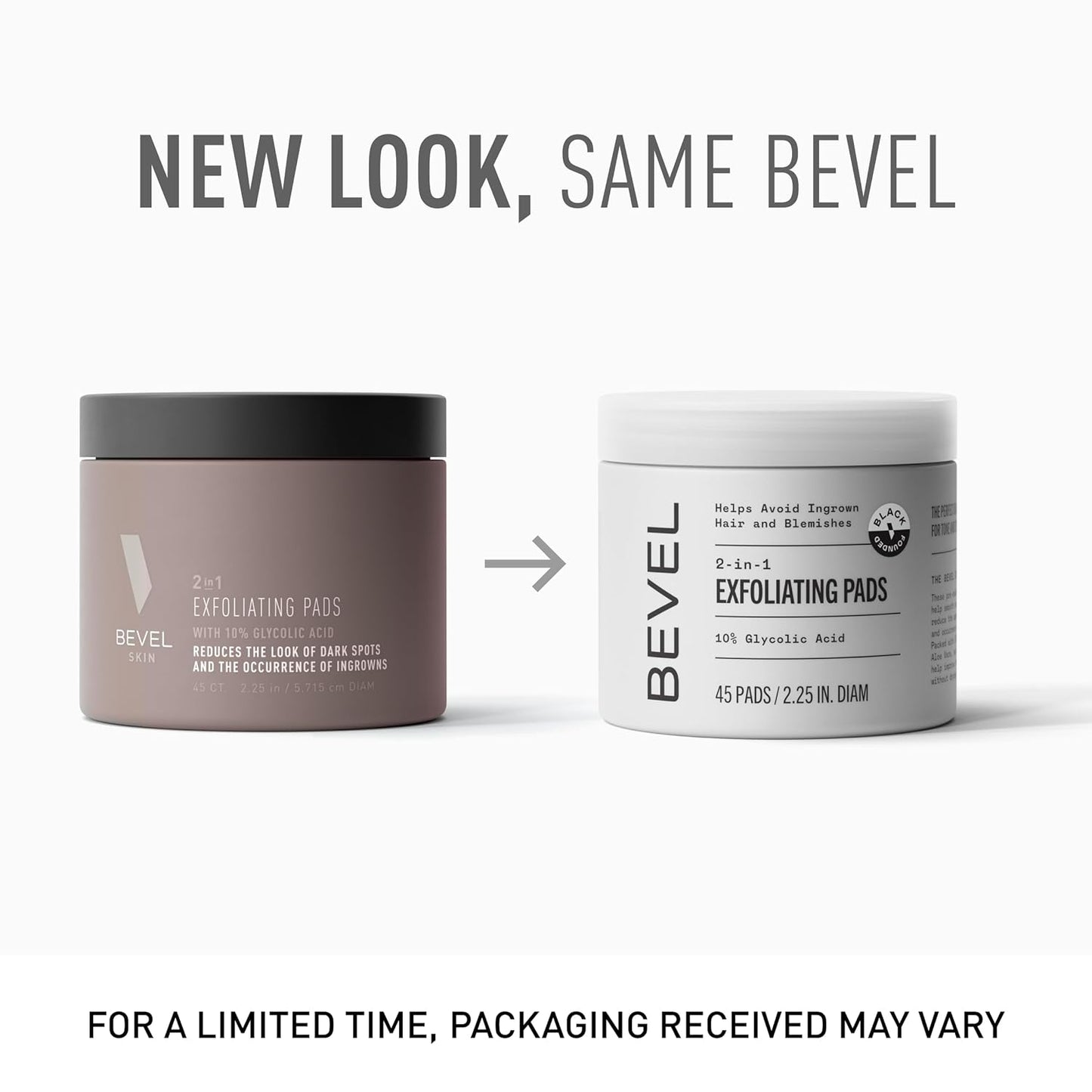 Bevel Glycolic Acid Toner Pads - Exfoliating Face Treatment for Even Skin Tone | 45 Count (Pack of 2)