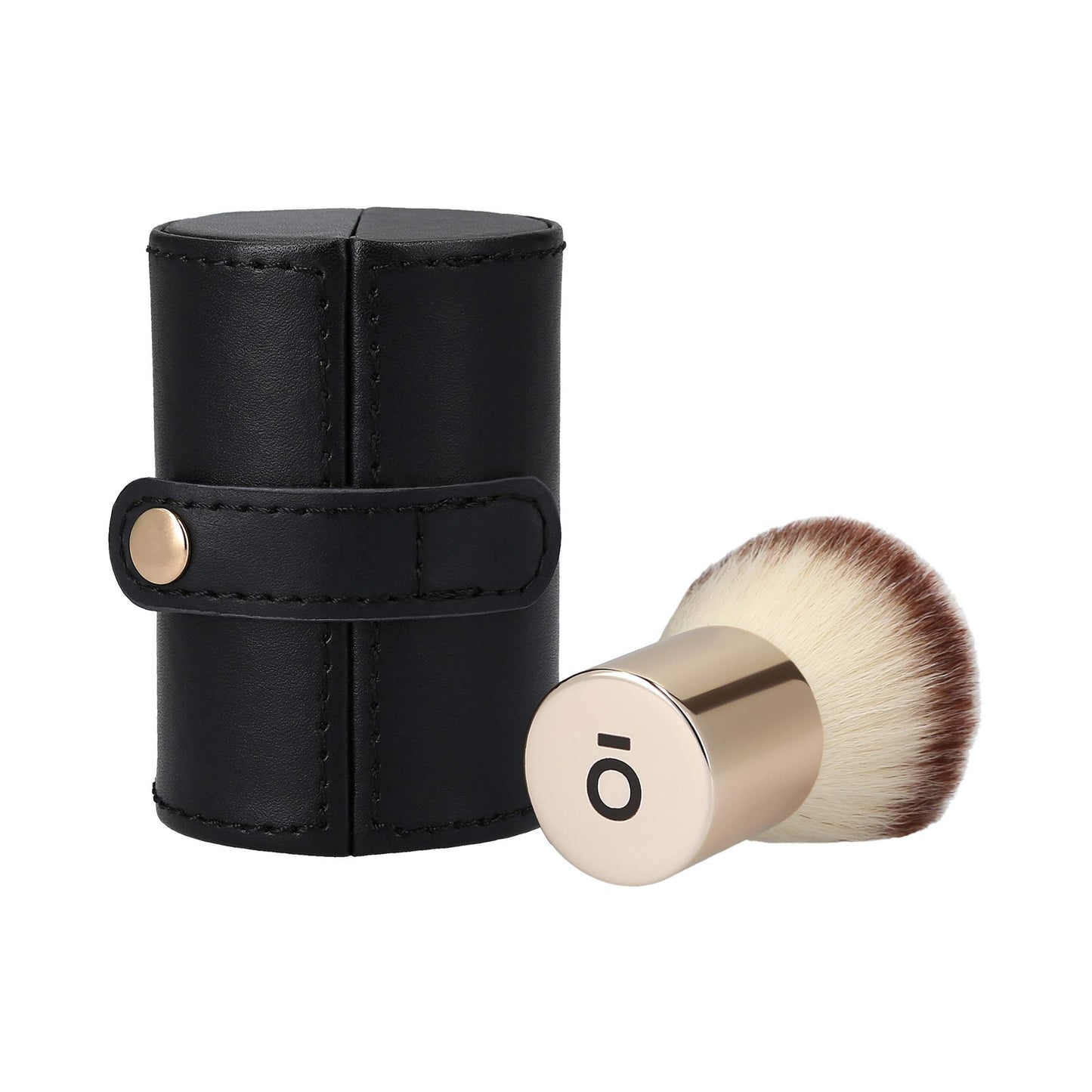 T4B Kashōki 200 Kabuki Brush Travel Mineral Powder Brush for Loose Powders with Synthetics and Taklon Bristles and Tube Makeup Case Designed for Professional Use