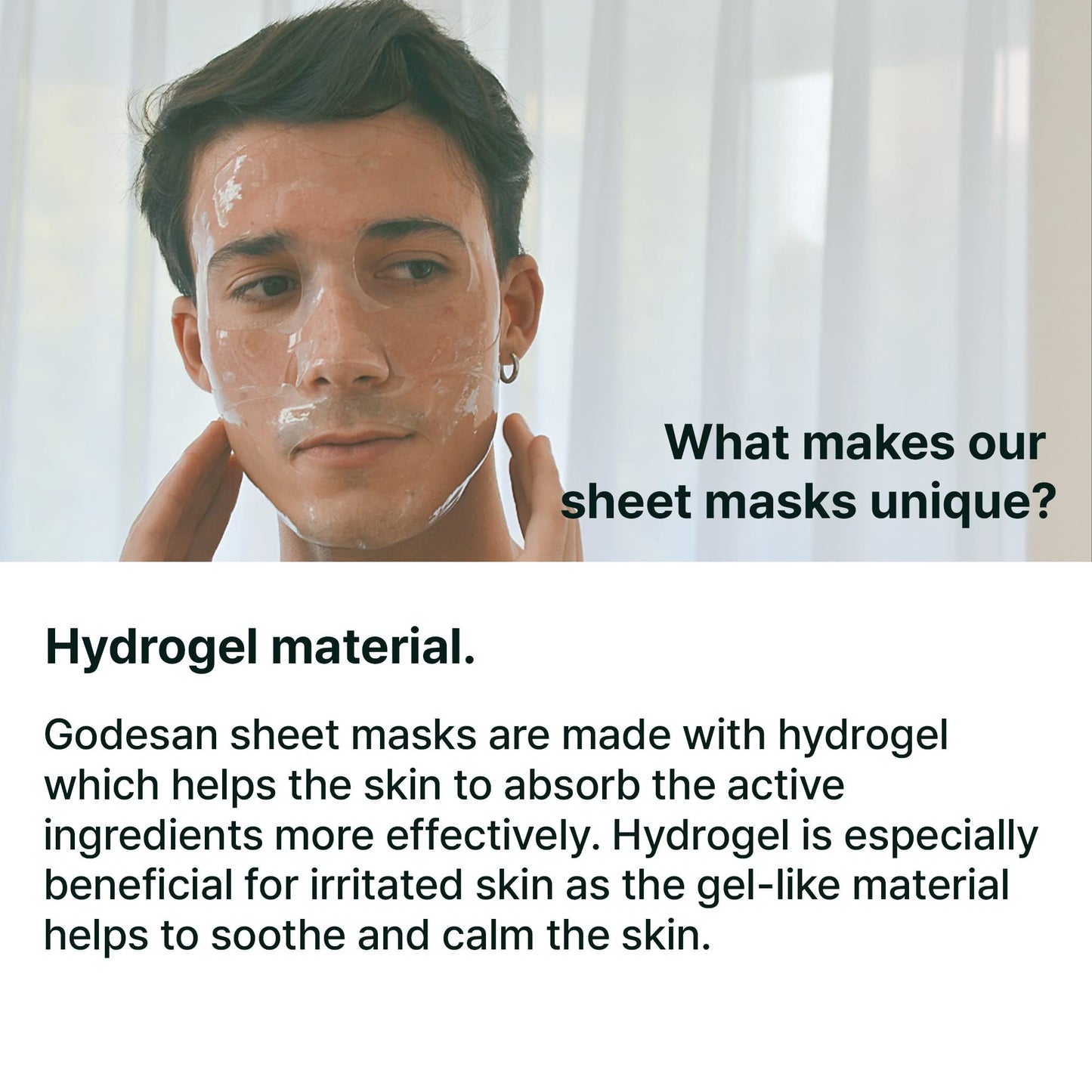 GODESAN Hydrogel Face Mask Pack 10pcs - Rich Collagen, Deep Moisture, Tea Tree, All skin type, Hyaluronic