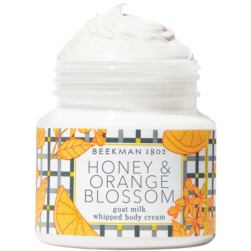 Beekman 1802 Whipped Body Cream – Rich Body Butter & Moisturizing Body Cream, Goat Milk Lotion, Shea Butter & Vitamin E, Hydrating Body Moisturizer for Dry Skin - Honey & Orange Blossom 8 oz