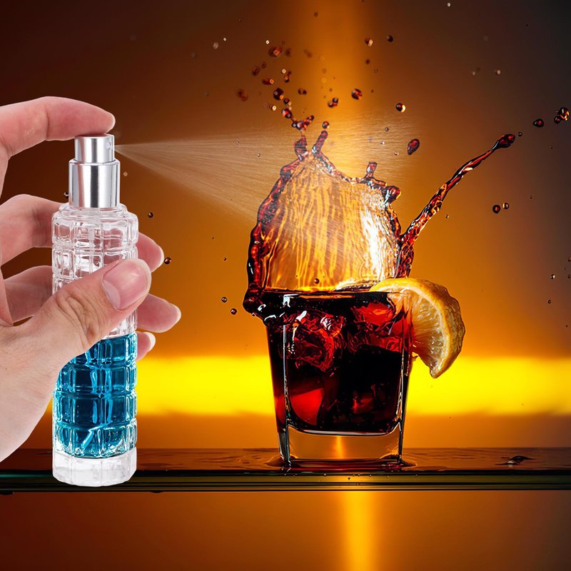 Zerodeko Cocktail Sprayer Refillable Glass Bitters Bottle 4.84X3.30X1.10In Lightweight Bar Tool for Perfume Mist and Cocktail Spray Travel Use