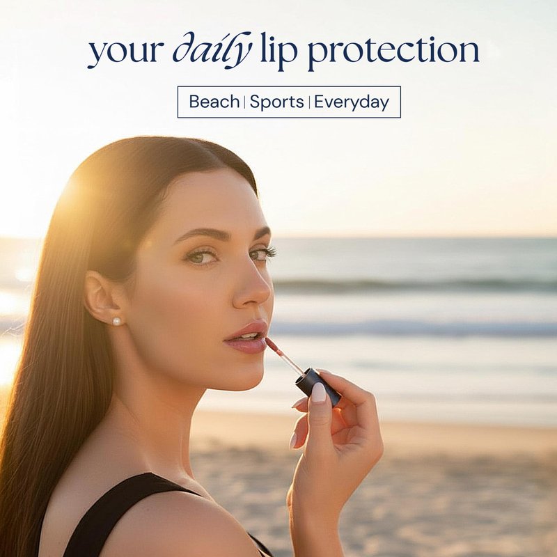 Brush On Block Sun Shine Protective Lip Oil SPF 30, Mineral Protection from UVA/UVB & Blue Light, Hydrating, Cruelty-Free, Gluten-Free, & Vegan, Nude