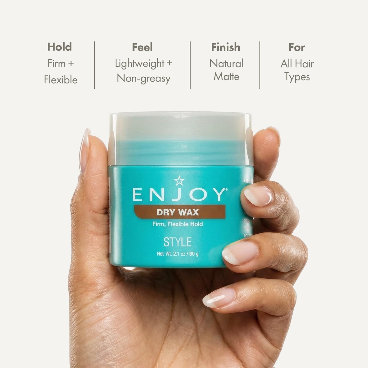 Enjoy Enjoy Dry Wax (2.1 oz) - Non-Greasy, Pliable Hair Wax