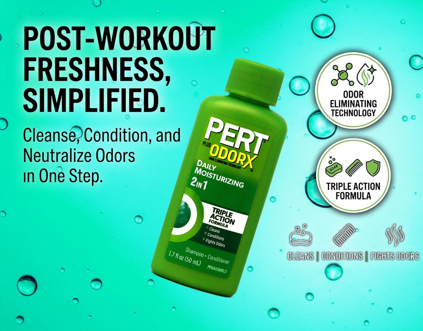 PERT PLUS 2IN1 SHAMPOO, 1.7 Fl Oz (Pack of 36)