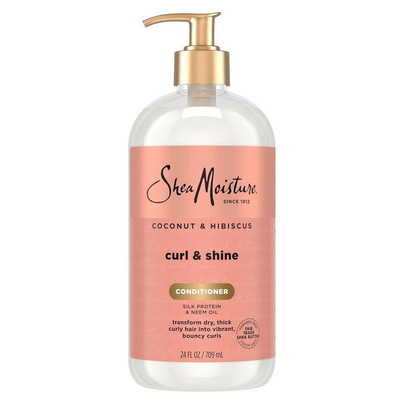 Shea Moisture Curl & Shine Conditioner - Coconut & Hibiscus for Thick Curly Hair | 24 Fl Oz